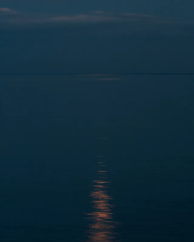 Melted moon, Falmouth Bay. 2021.